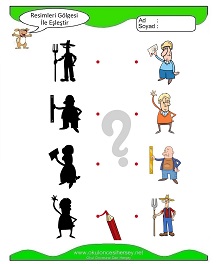Gölgesi İle Eşleştir Çalışma Sayfaları
